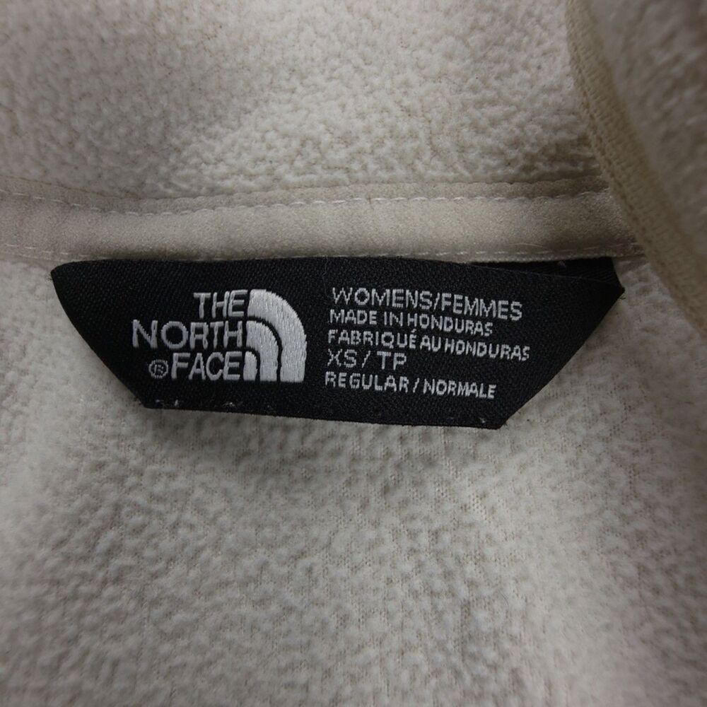 THE NORTH FACE 1/4 Zip Long Sleeve Fleece Sweater Jacket Gorpcore XS Ivory Cream - Picture 3 of 10